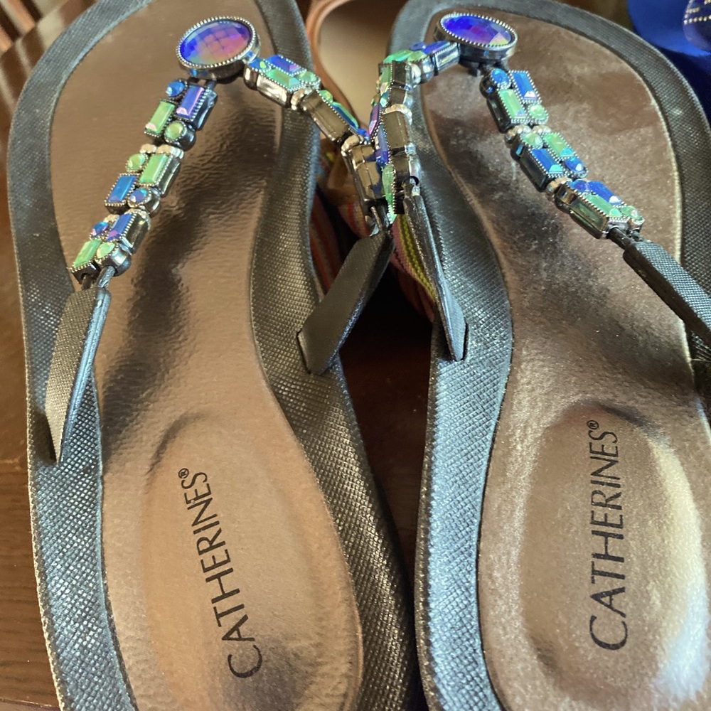 Jeweled flip flops